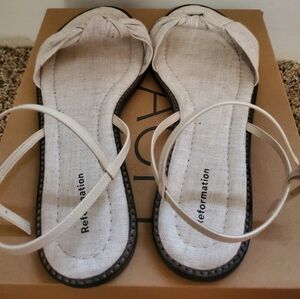 Reformation Cream Strappy Sandals